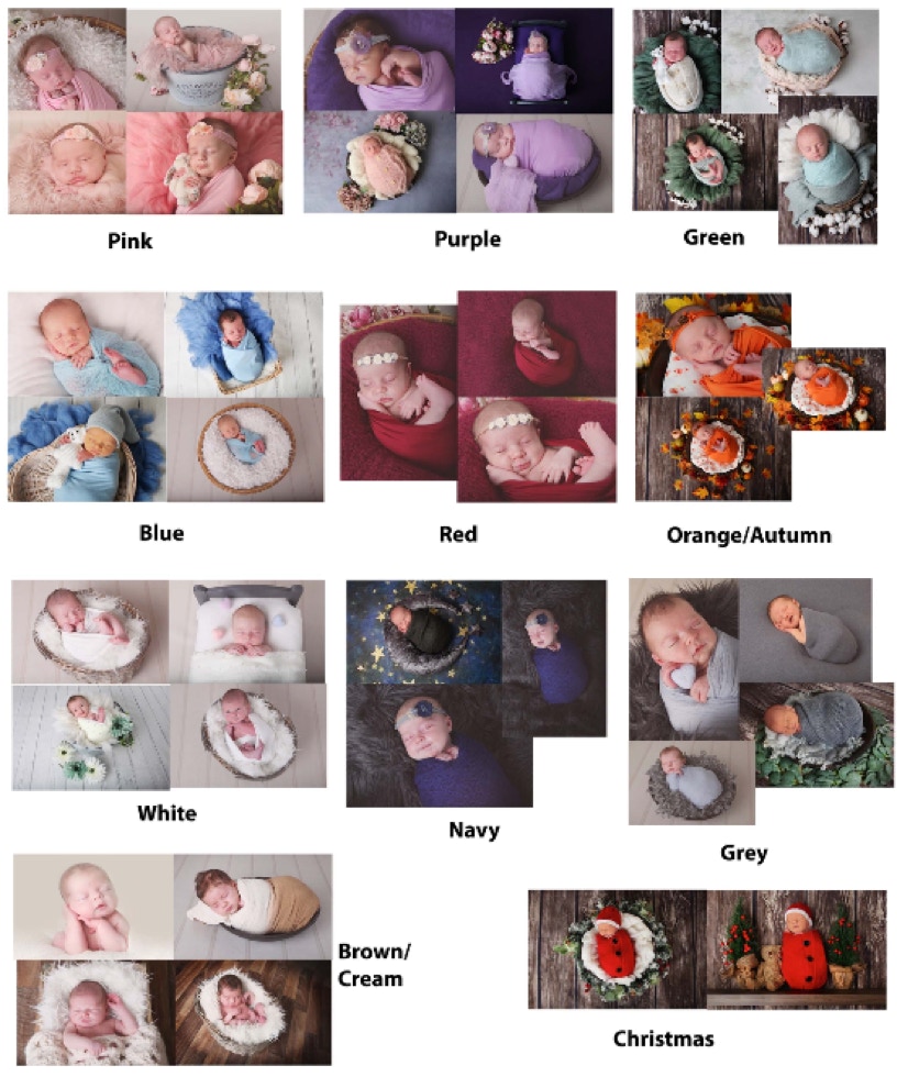Coulor options for your newborn photo shoot at Jayne poole Photography based near you EX38 8EY, Torrington, Devon, Barnstaple, Bideford, Northam, South Moton, Crediton, South West, Holsworthy, Okehampton