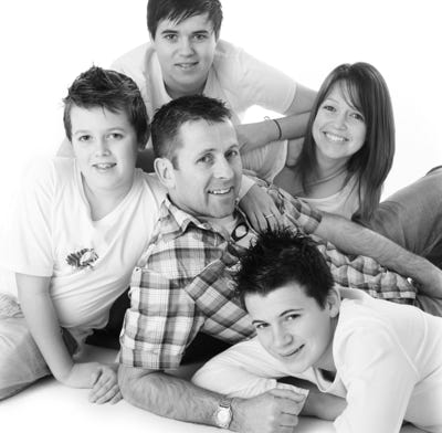 Family Potrait in Black and White by Jayne Poole Braunton